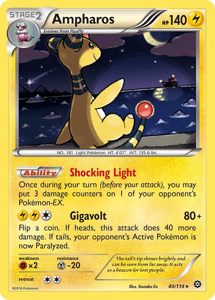 Ampharos 40/114 card from XY - Steam Siege