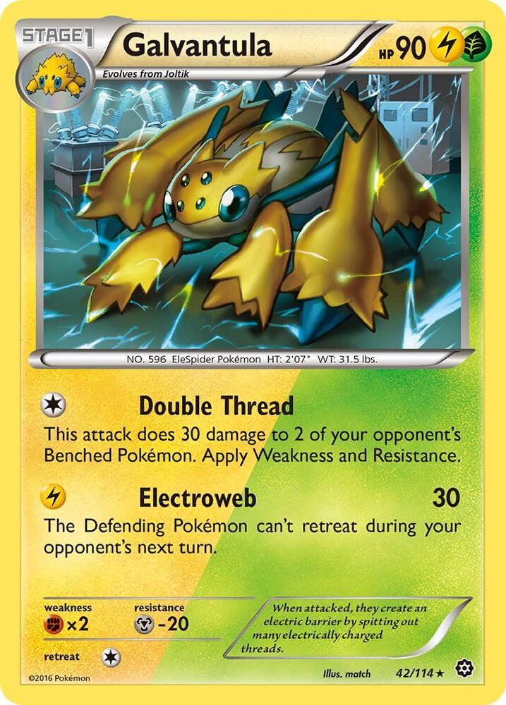 Galvantula 42/114 card from XY - Steam Siege