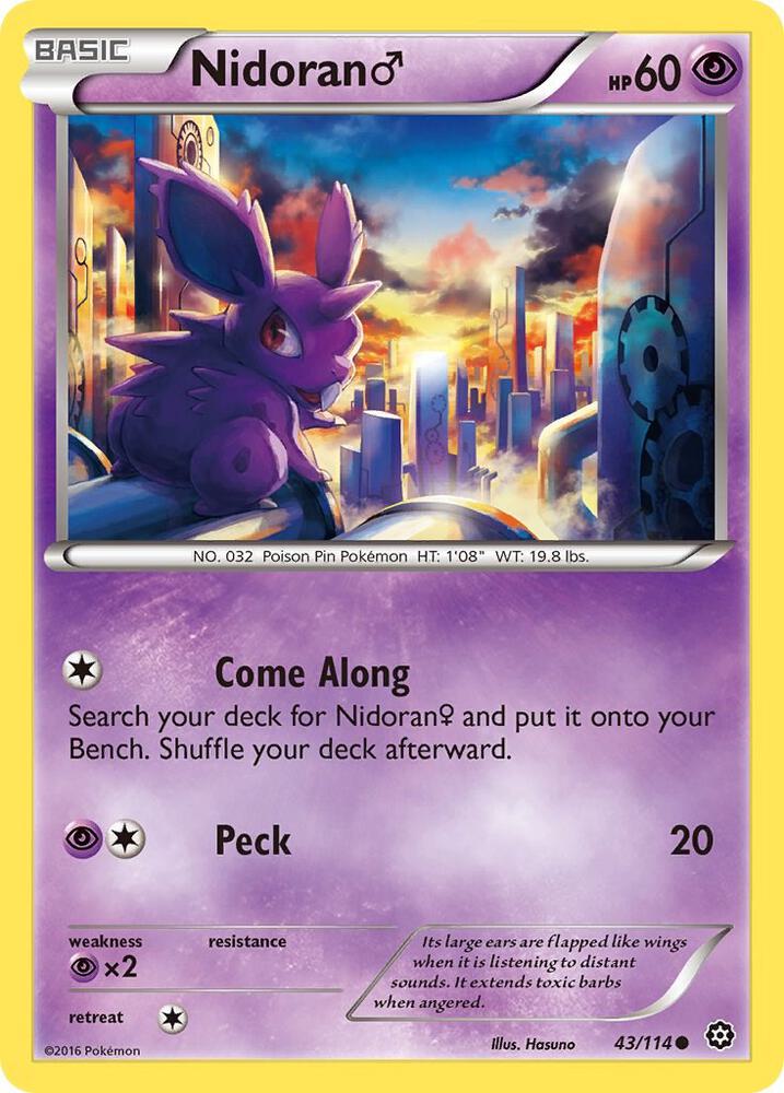 Nidoran M 43/114 card from XY - Steam Siege