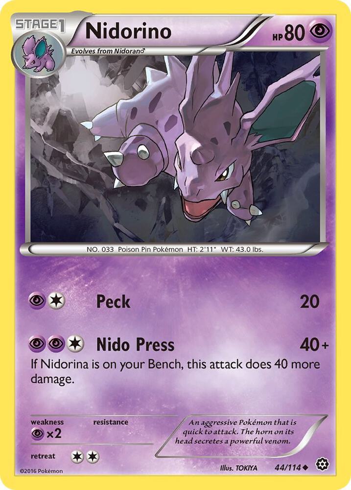 Nidorino 44/114 card from XY - Steam Siege
