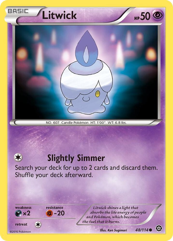 Litwick 48/114 card from XY - Steam Siege