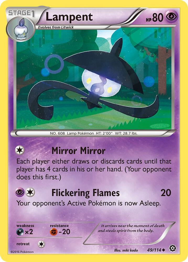 Lampent 49/114 card from XY - Steam Siege