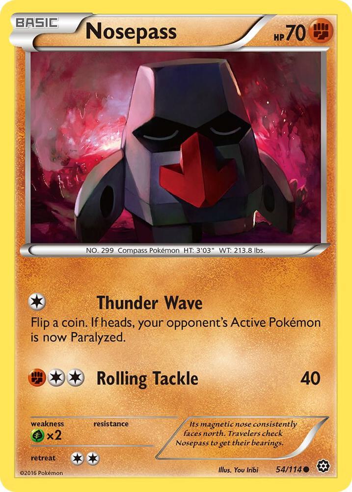 Nosepass 54/114 card from XY - Steam Siege