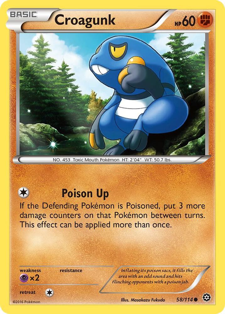 Croagunk 58/114 card from XY - Steam Siege