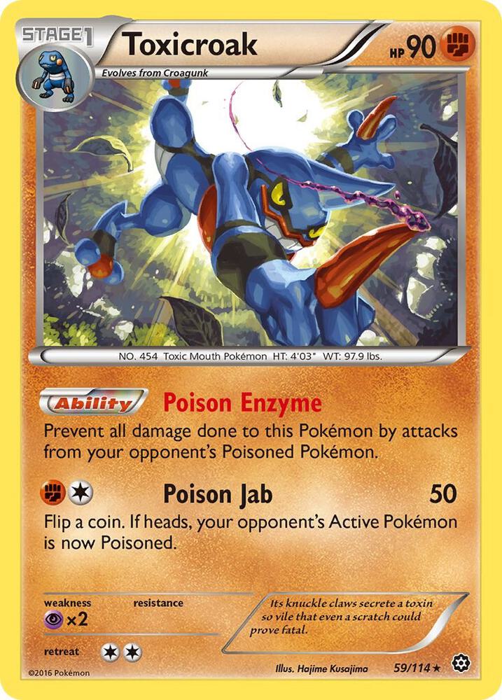 Toxicroak 59/114 card from XY - Steam Siege