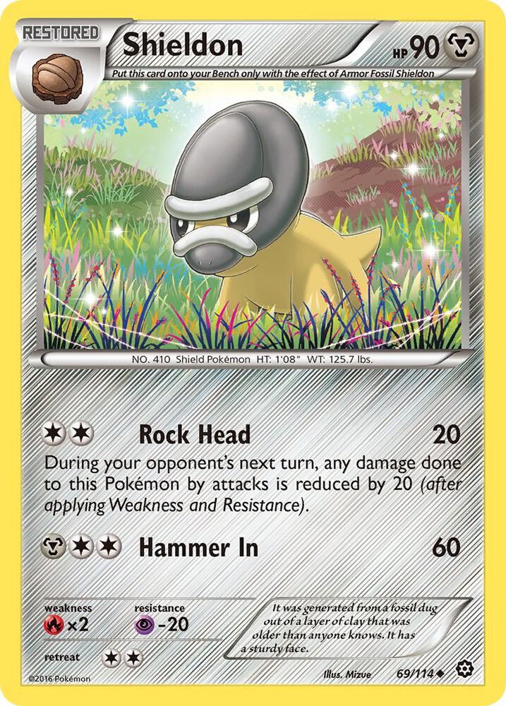 Shieldon 69/114 card from XY - Steam Siege