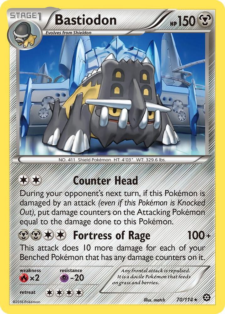 Bastiodon 70/114 card from XY - Steam Siege