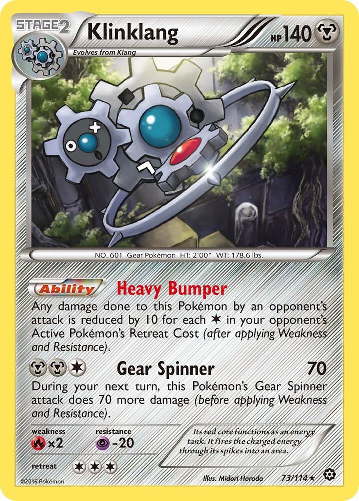 Klinklang 73/114 card from XY - Steam Siege