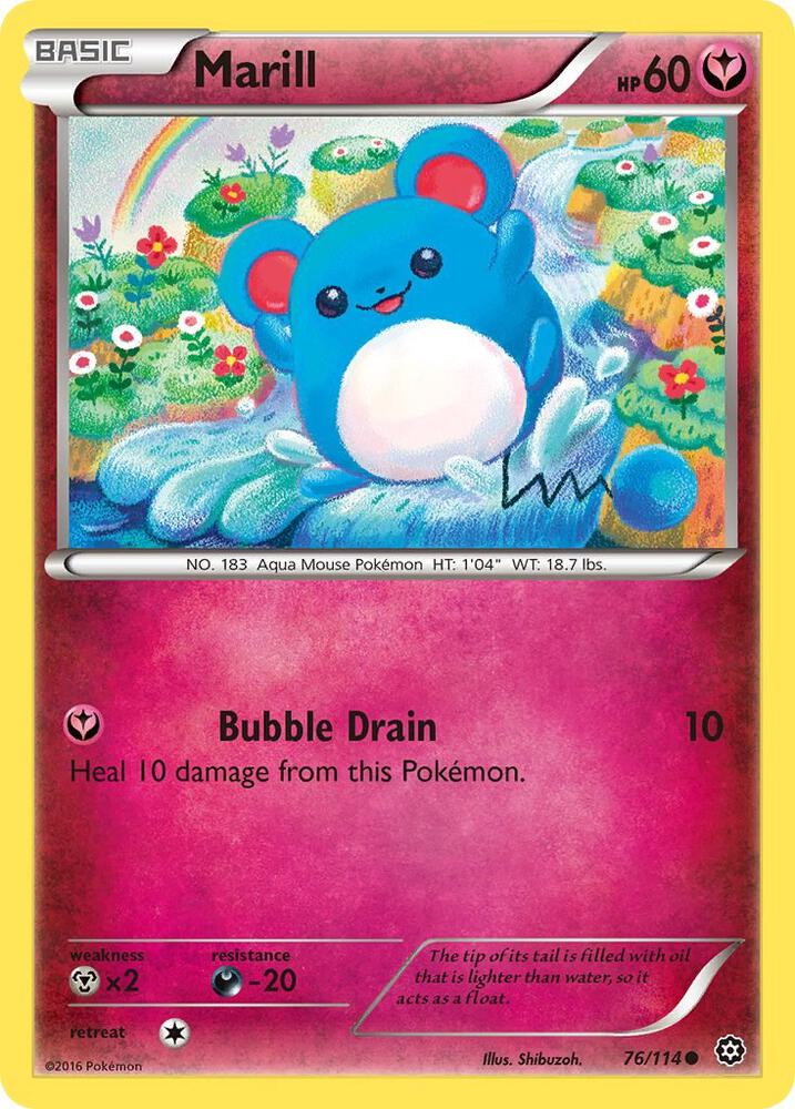 Marill 76/114 card from XY - Steam Siege