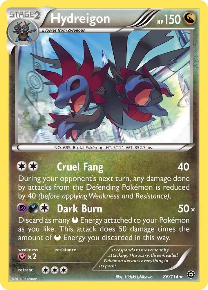 Hydreigon 86/114 card from XY - Steam Siege