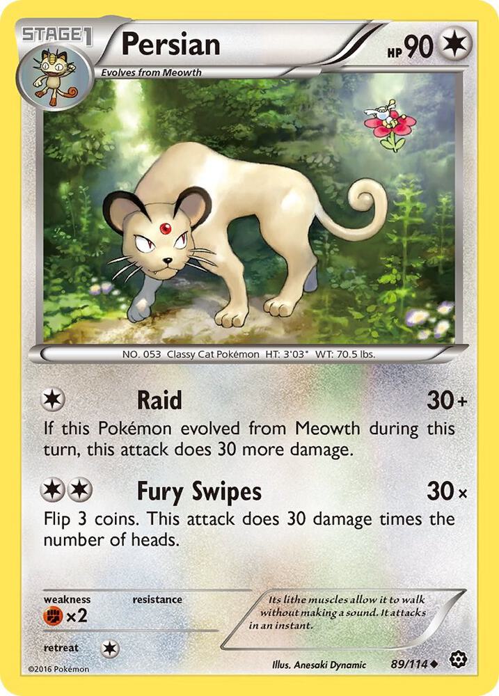 Persian 89/114 card from XY - Steam Siege