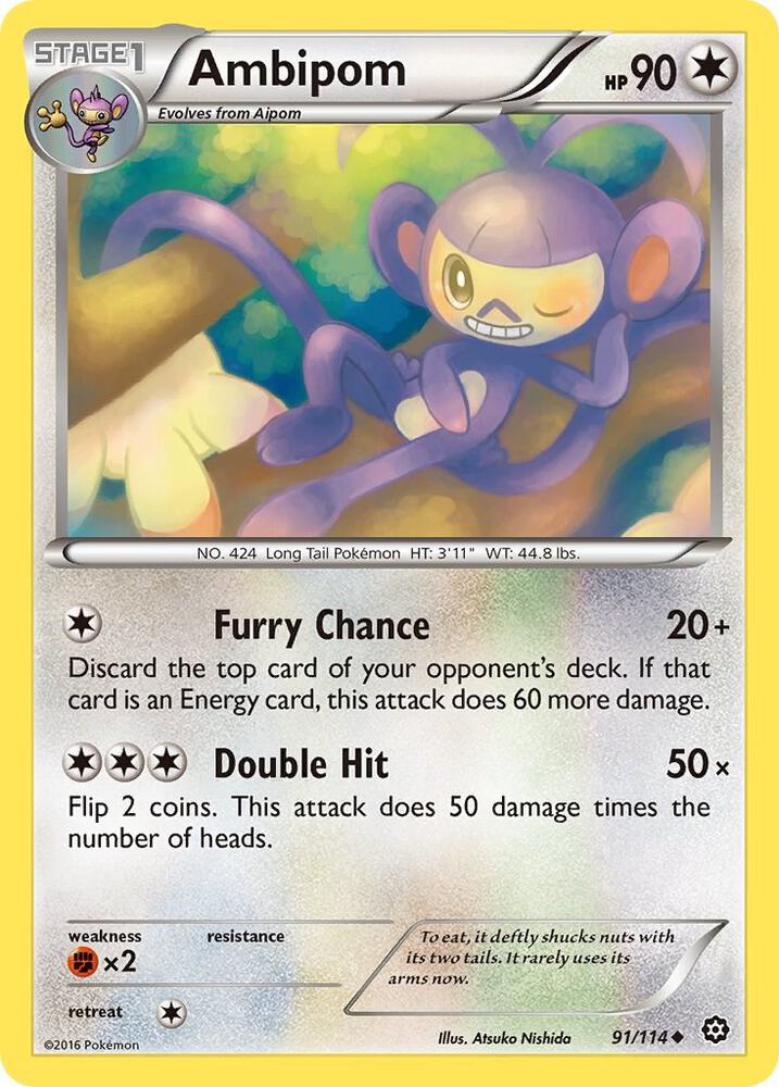 Ambipom 91/114 card from XY - Steam Siege