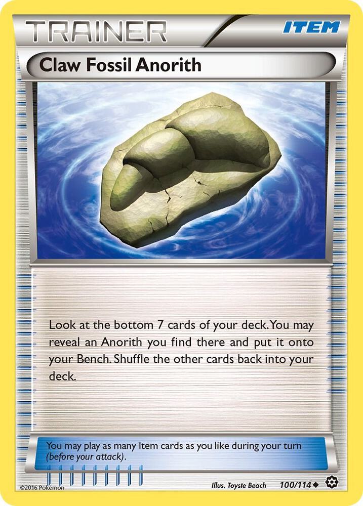 Claw Fossil Anorith 100/114 card from XY - Steam Siege