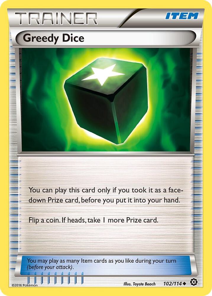 Greedy Dice 102/114 card from XY - Steam Siege