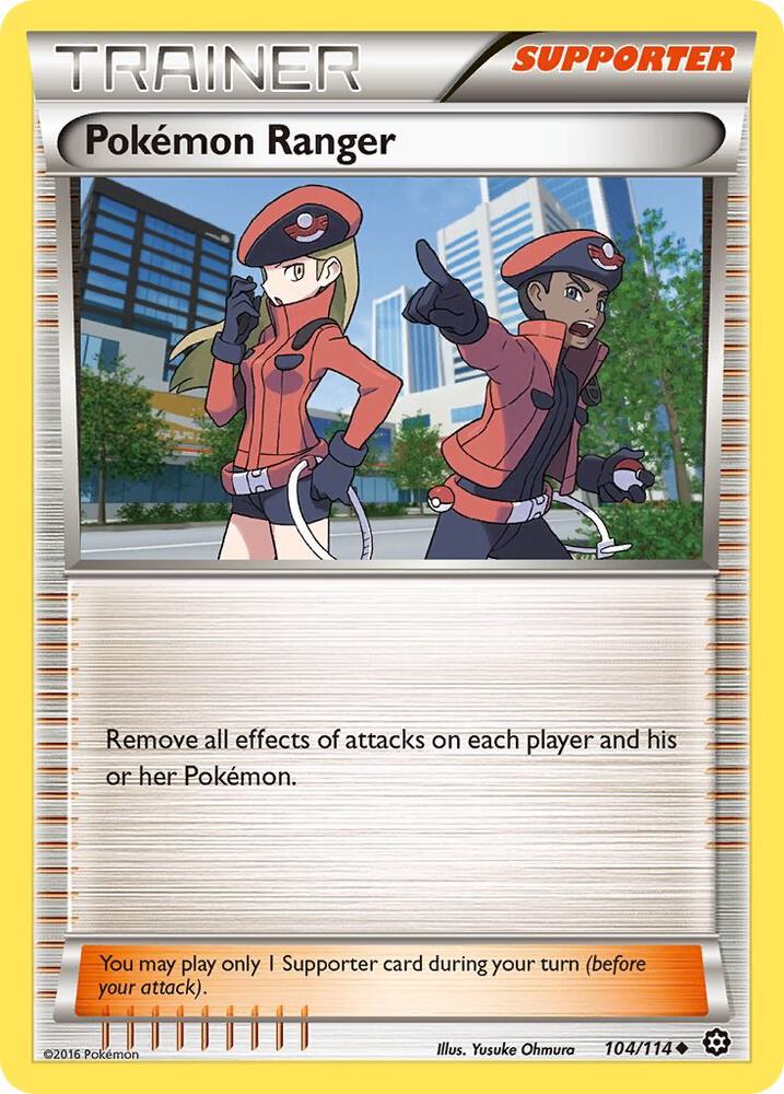 Pokemon Ranger 104/114 card from XY - Steam Siege