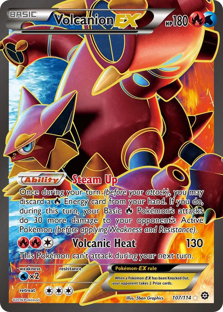 Volcanion EX (Full Art) 107/114 card from XY - Steam Siege