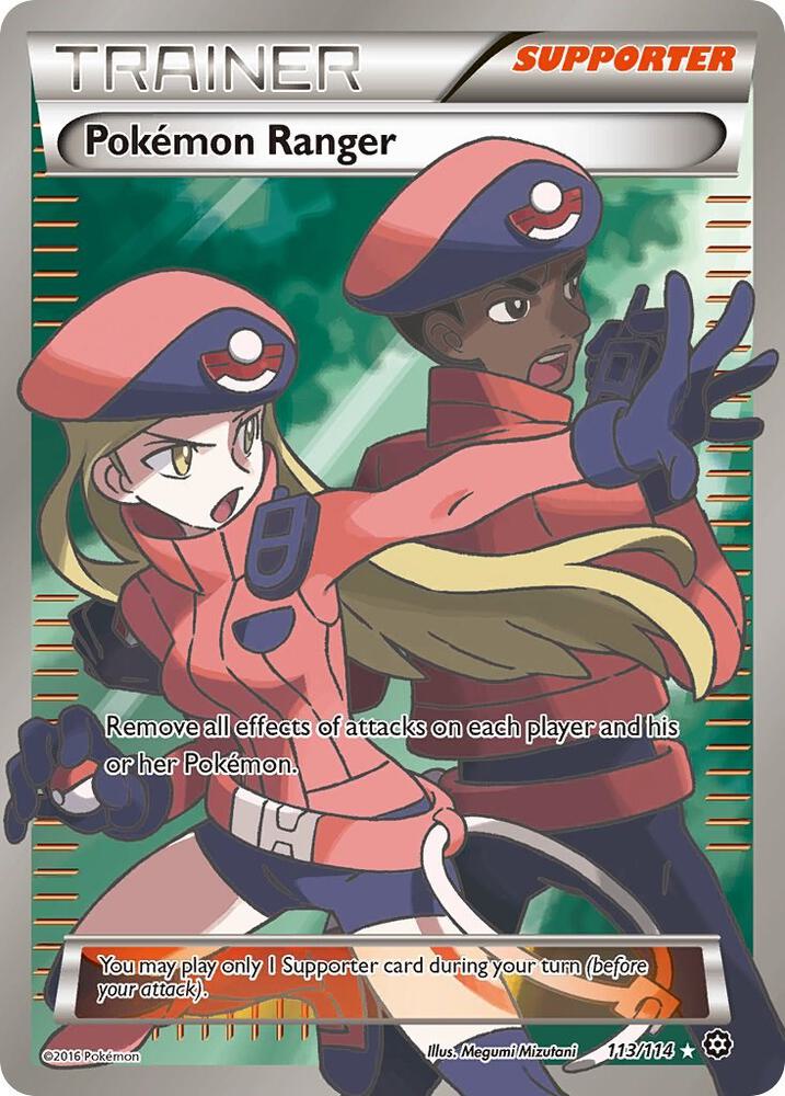 Pokemon Ranger (Full Art) 113/114 card from XY - Steam Siege
