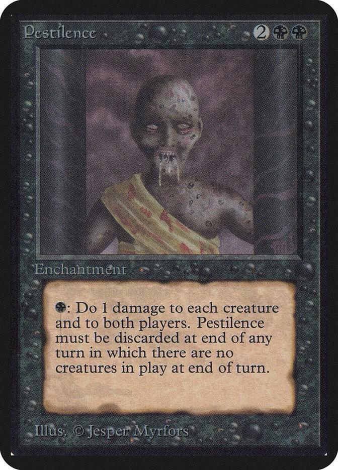 Pestilence card from Alpha Edition