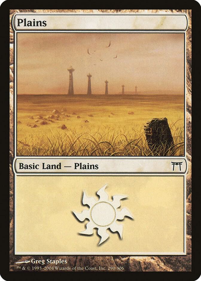 Plains 290 card from Champions of Kamigawa