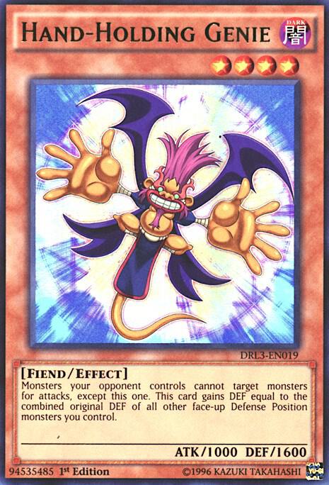 Hand-Holding Genie DRL3-EN019 card from Dragons of Legend: Unleashed