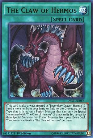 The Claw of Hermos DRL3-EN067 card from Dragons of Legend: Unleashed