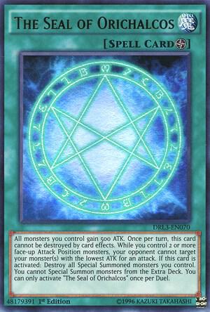 The Seal of Orichalcos DRL3-EN070 card from Dragons of Legend: Unleashed