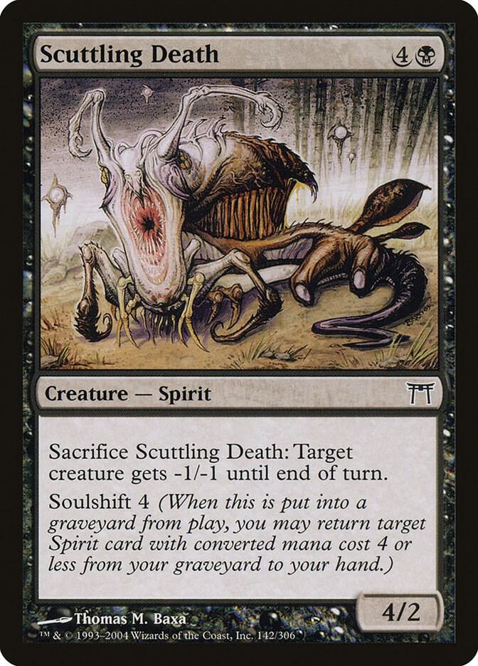 Scuttling Death 142 card from Champions of Kamigawa