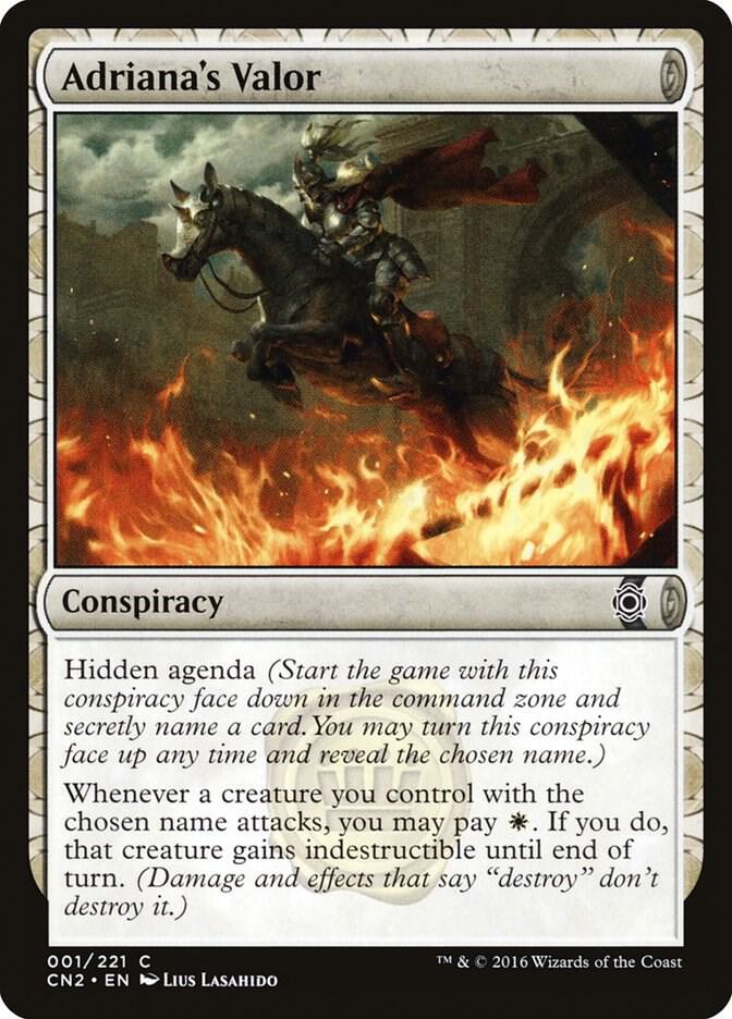 Adriana's Valor 1 card from Conspiracy: Take the Crown