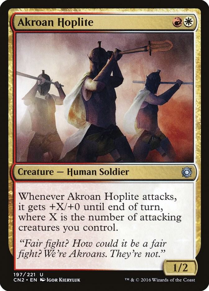 Akroan Hoplite 197 card from Conspiracy: Take the Crown