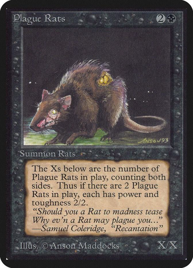 Plague Rats card from Alpha Edition
