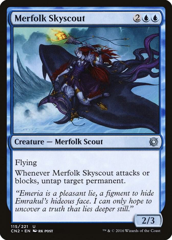 Merfolk Skyscout 115 card from Conspiracy: Take the Crown