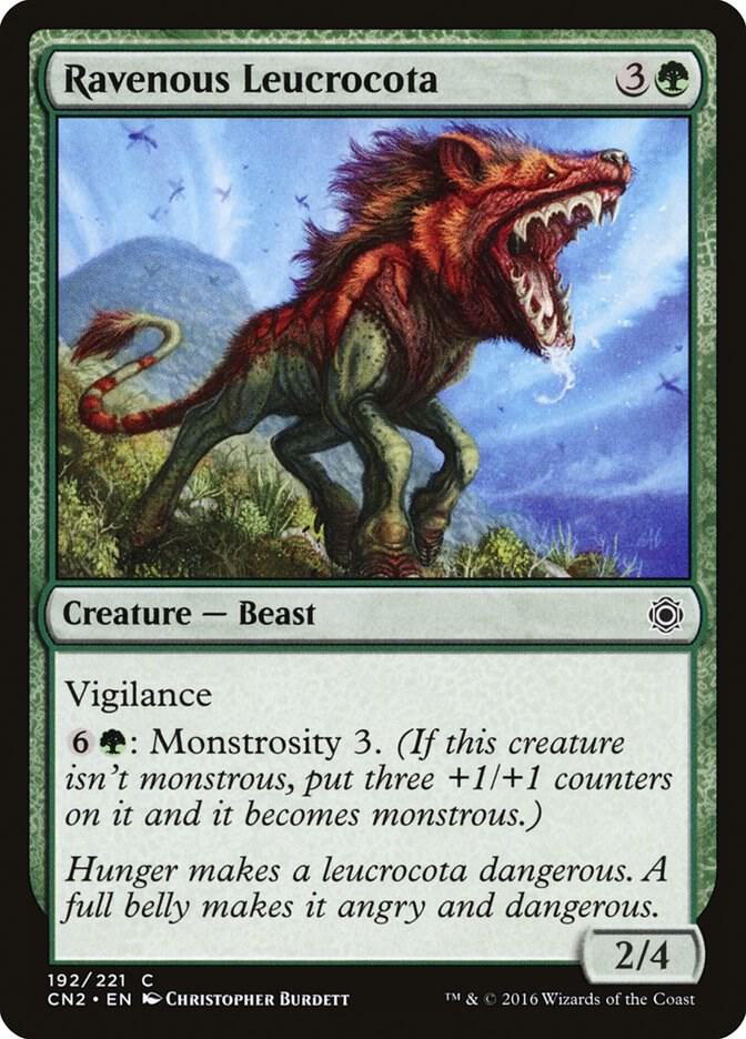 Ravenous Leucrocota 192 card from Conspiracy: Take the Crown