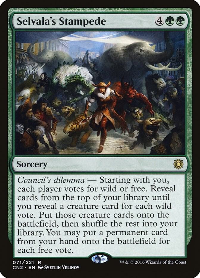 Selvala's Stampede 71 card from Conspiracy: Take the Crown