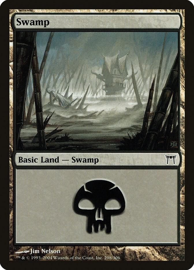 Swamp 298 card from Champions of Kamigawa