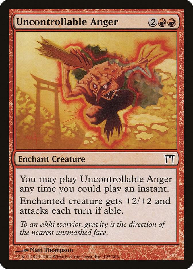 Uncontrollable Anger 195 card from Champions of Kamigawa