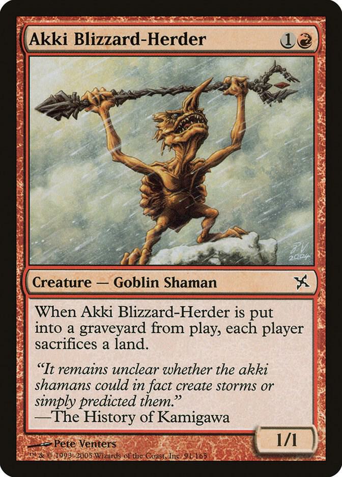 Akki Blizzard-Herder 91 card from Betrayers of Kamigawa
