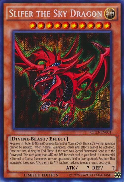 Slifer the Sky Dragon CT13-EN001 card from 2016 Mega-Tins