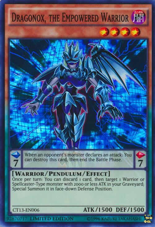 Dragonox, the Empowered Warrior CT13-EN006 card from 2016 Mega-Tins