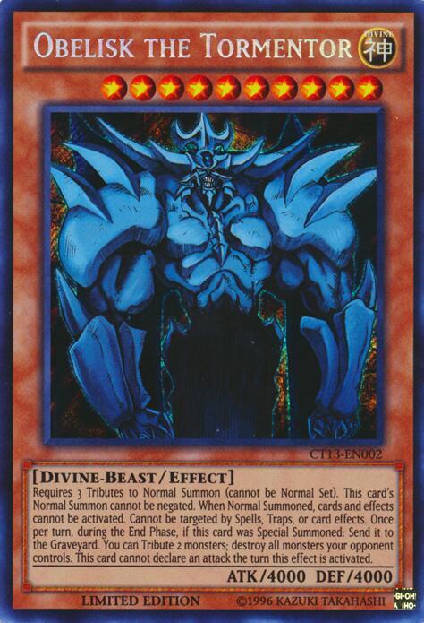 Obelisk the Tormentor CT13-EN002 card from 2016 Mega-Tins