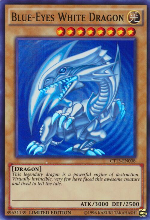 Blue-Eyes White Dragon CT13-EN008 card from 2016 Mega-Tins