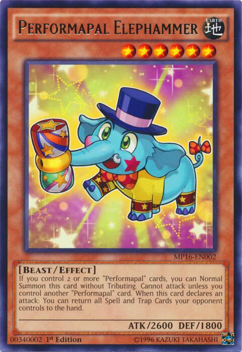 Performapal Elephammer MP16-EN002 card from 2016 Mega-Tins Mega Pack