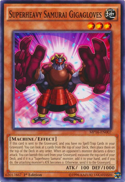 Superheavy Samurai Gigagloves MP16-EN007 card from 2016 Mega-Tins Mega Pack