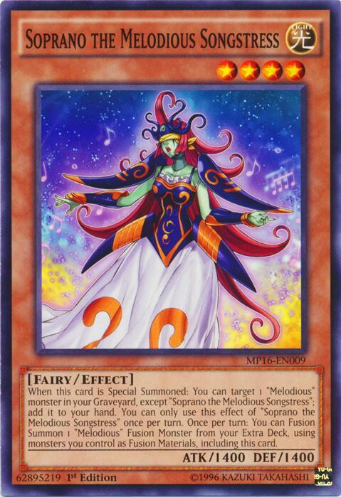 Soprano the Melodious Songstress MP16-EN009 card from 2016 Mega-Tins Mega Pack