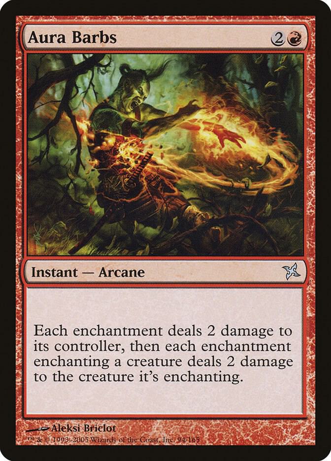 Aura Barbs 94 card from Betrayers of Kamigawa