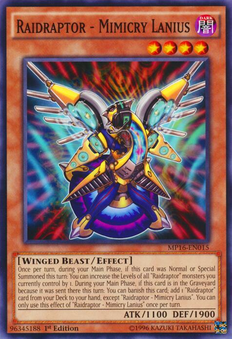 Raidraptor - Mimicry Lanius MP16-EN015 card from 2016 Mega-Tins Mega Pack