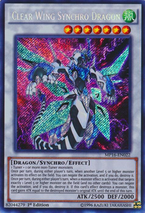 Clear Wing Synchro Dragon MP16-EN022 card from 2016 Mega-Tins Mega Pack