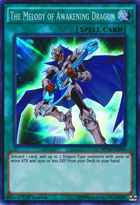 The Melody of Awakening Dragon MP16-EN041 card from 2016 Mega-Tins Mega Pack
