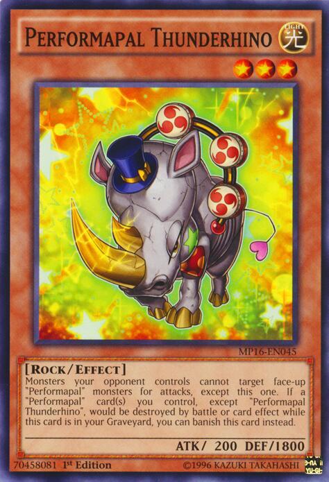 Performapal Thunderhino MP16-EN045 card from 2016 Mega-Tins Mega Pack