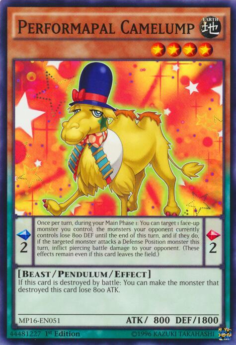 Performapal Camelump MP16-EN051 card from 2016 Mega-Tins Mega Pack