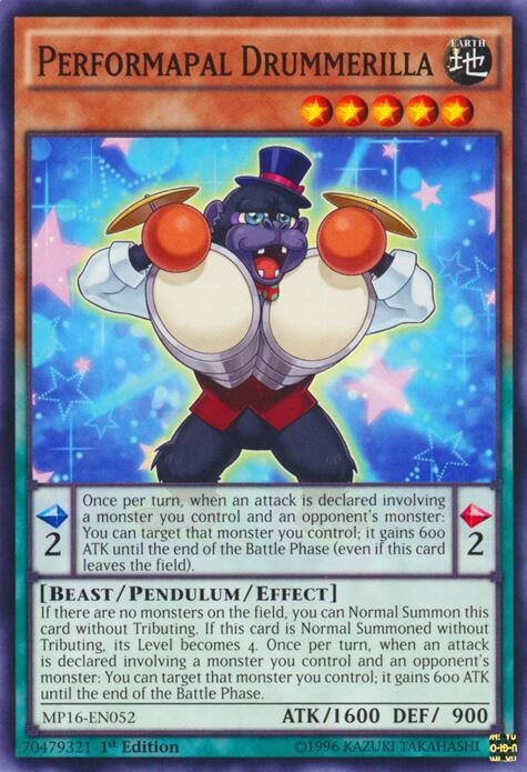 Performapal Drummerilla MP16-EN052 card from 2016 Mega-Tins Mega Pack